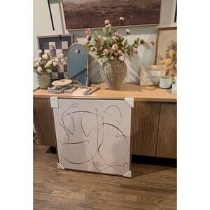 30"x30" Line Abstract Framed Canvas Wall Art Threshold Designed WithStudio McGee